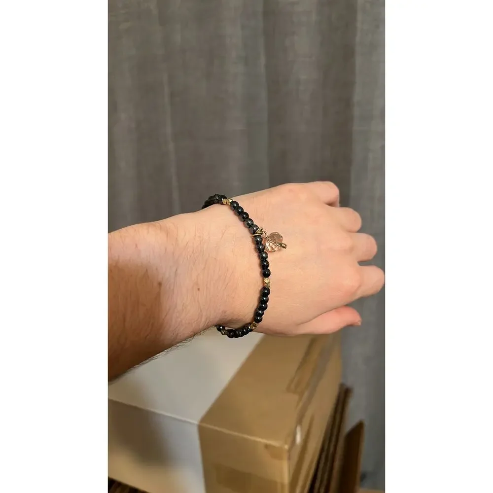 Stone Elastic Bracelet with charm